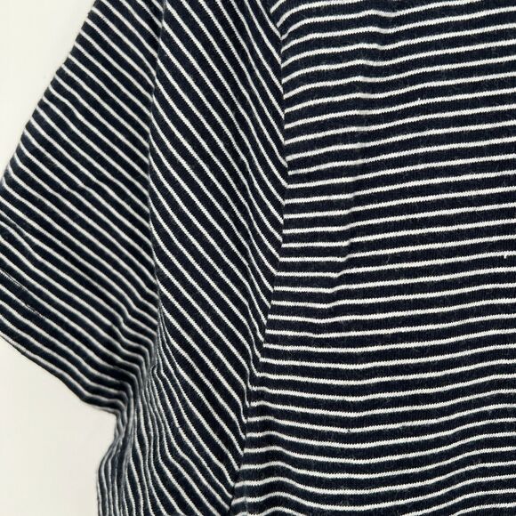 FOIL Organic Cotton Striped Top M High-Low Hem Minimalist Casual Costal Parisian - Picture 3 of 9